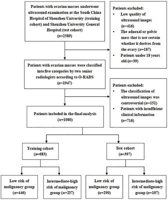 Ultrasound image-based nomogram combining clinical, radiomics, and deep transfer learning features for automatic classification of ovarian masses according to O-RADS